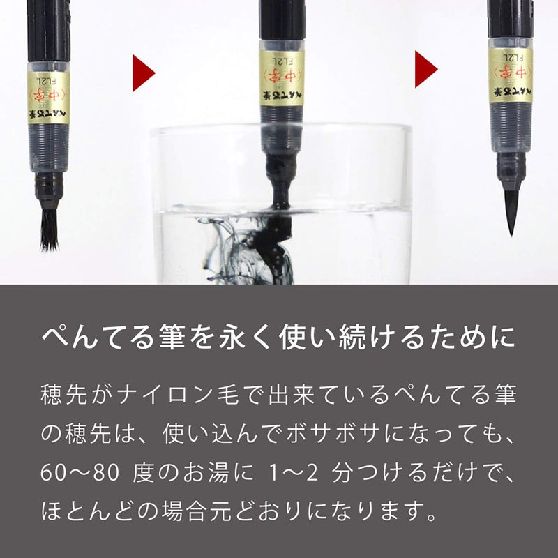 Pentel XFP5F Brush, Ultra Fine Point, Black, 1.6 x 9.1 x 0.6 inches (40 x 230 x 15 mm) - Image 5